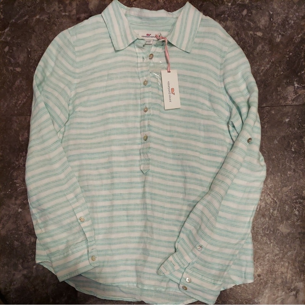 NWT Vineyard Vines Tonal Stripe Pullover Top Size 6